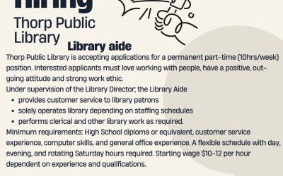 Employment opportunity – Library Aide